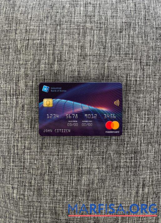 Printable South Korea Industrial Bank mastercard photolook front real example